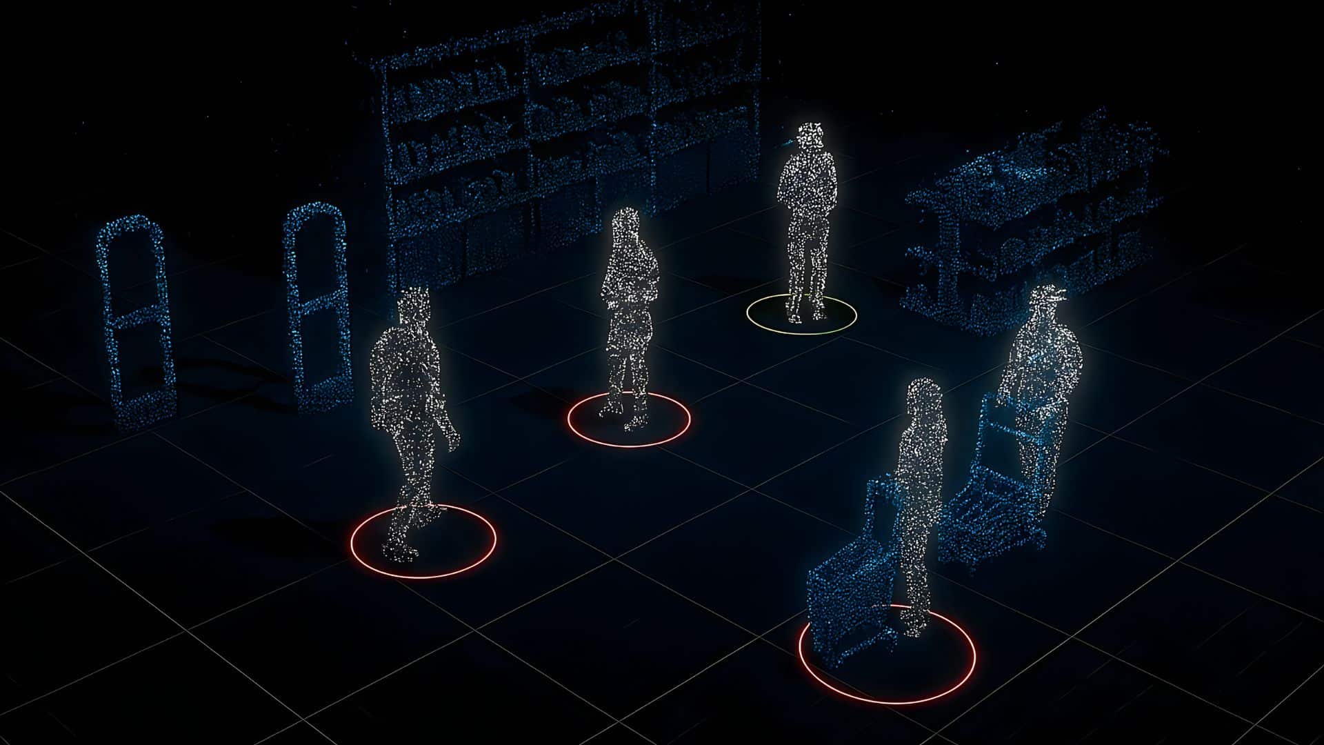 AMORPH.senses transforms store environments with 3D LiDAR awareness. It maps people flows across aisles, shelves, and entrances without capturing personal data, giving operators full situational visibility.