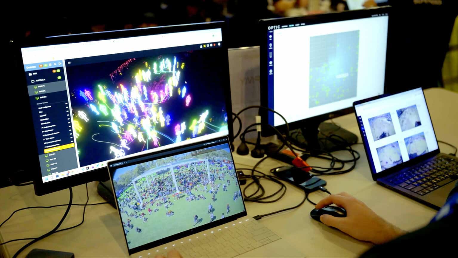 Optic brings together multiple data sources CCTV, ticketing, accreditation, point-of-sale, event systems, and LiDAR—to create a unified, live view of what’s happening on the ground.